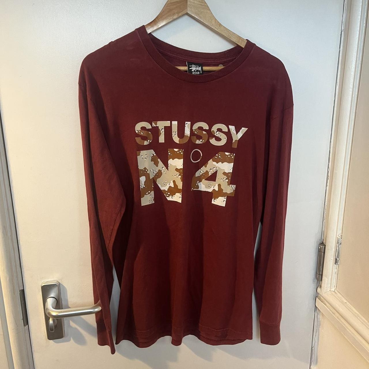 Stussy burgundy long sleeve shirt Size M