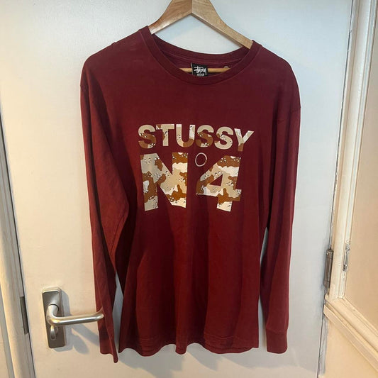 Stussy burgundy long sleeve shirt Size M