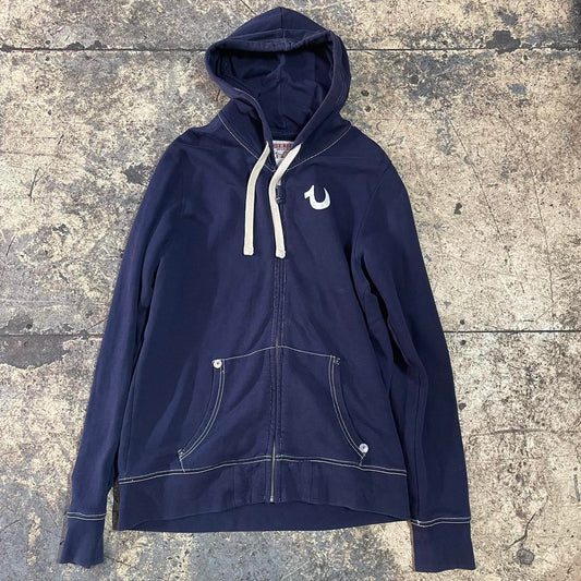 Navy true religion zip up