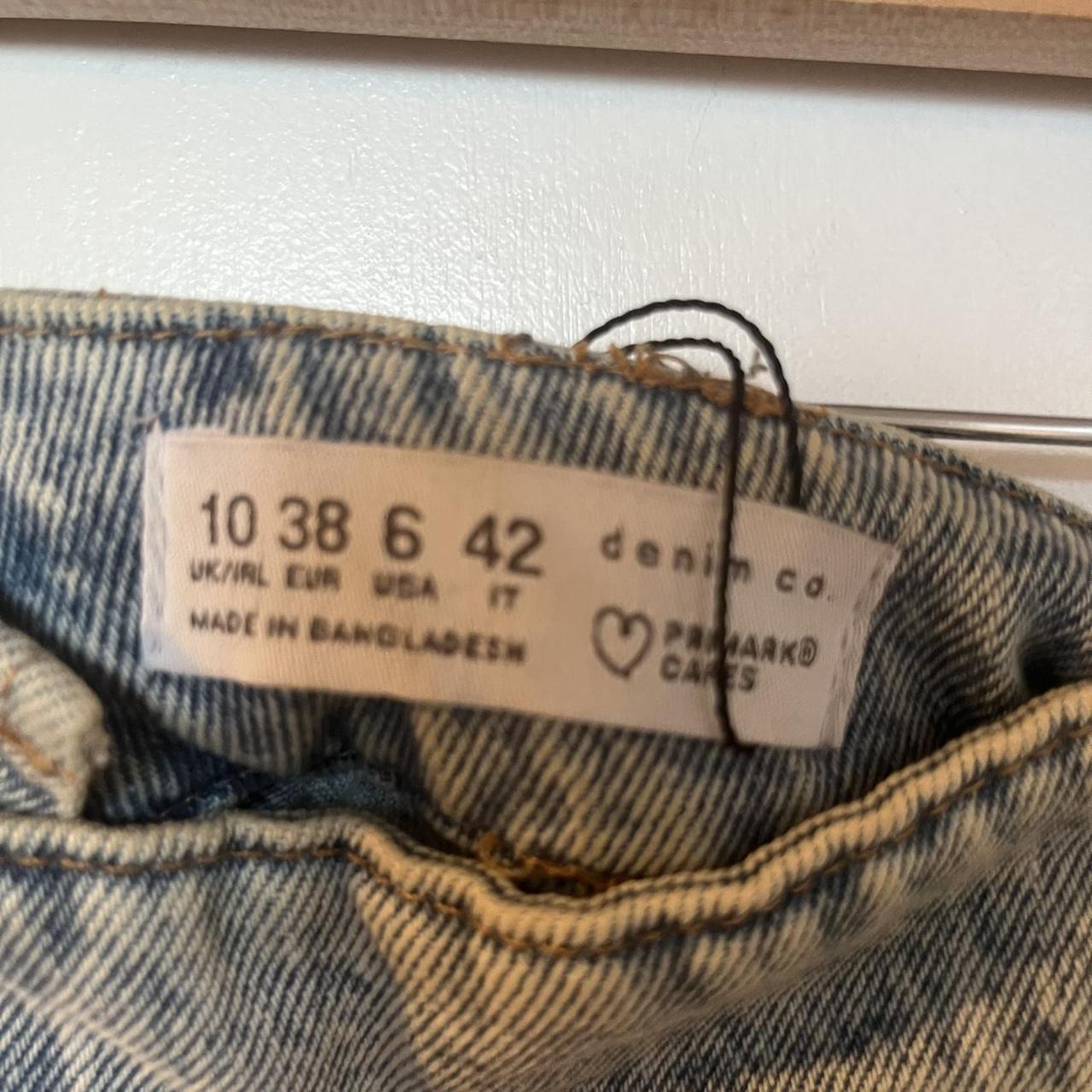 Primark blue denim pleated mini skirt Size UK 10