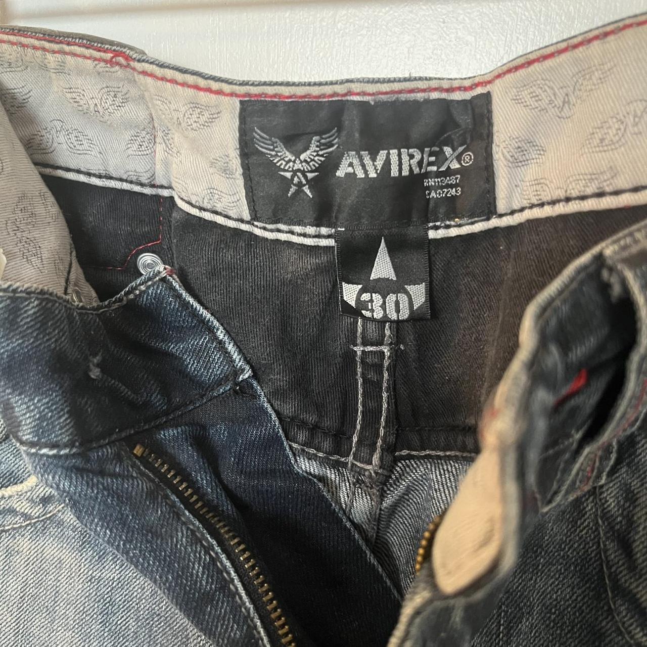 Avirex embroidered denim jorts Size 30"