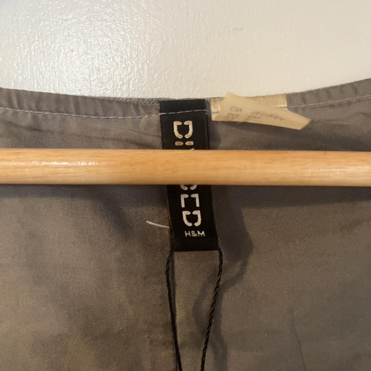 H&M grey vest top with button front and square neckline size small