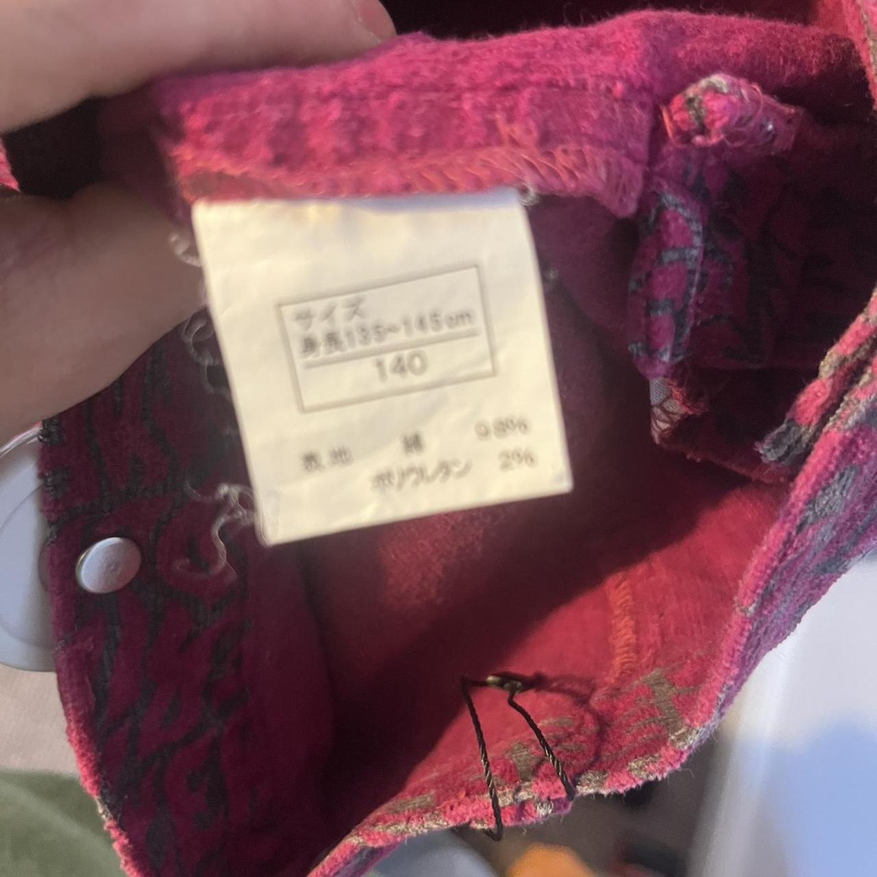 Red corduroy hysteric glamour skirt with black flame pattern Size M