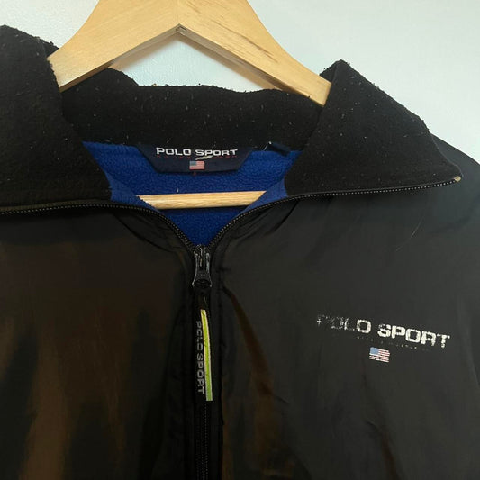 Ralph Lauren polo sport black windbreaker jacket wear as seen