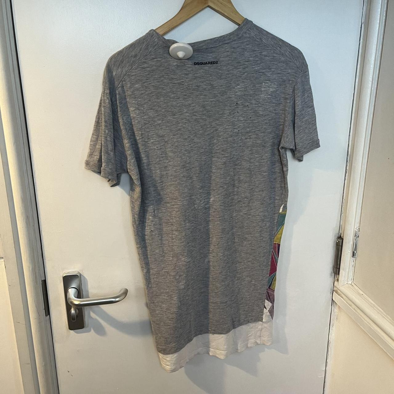 D squared grey tee t shirt distressed size medium