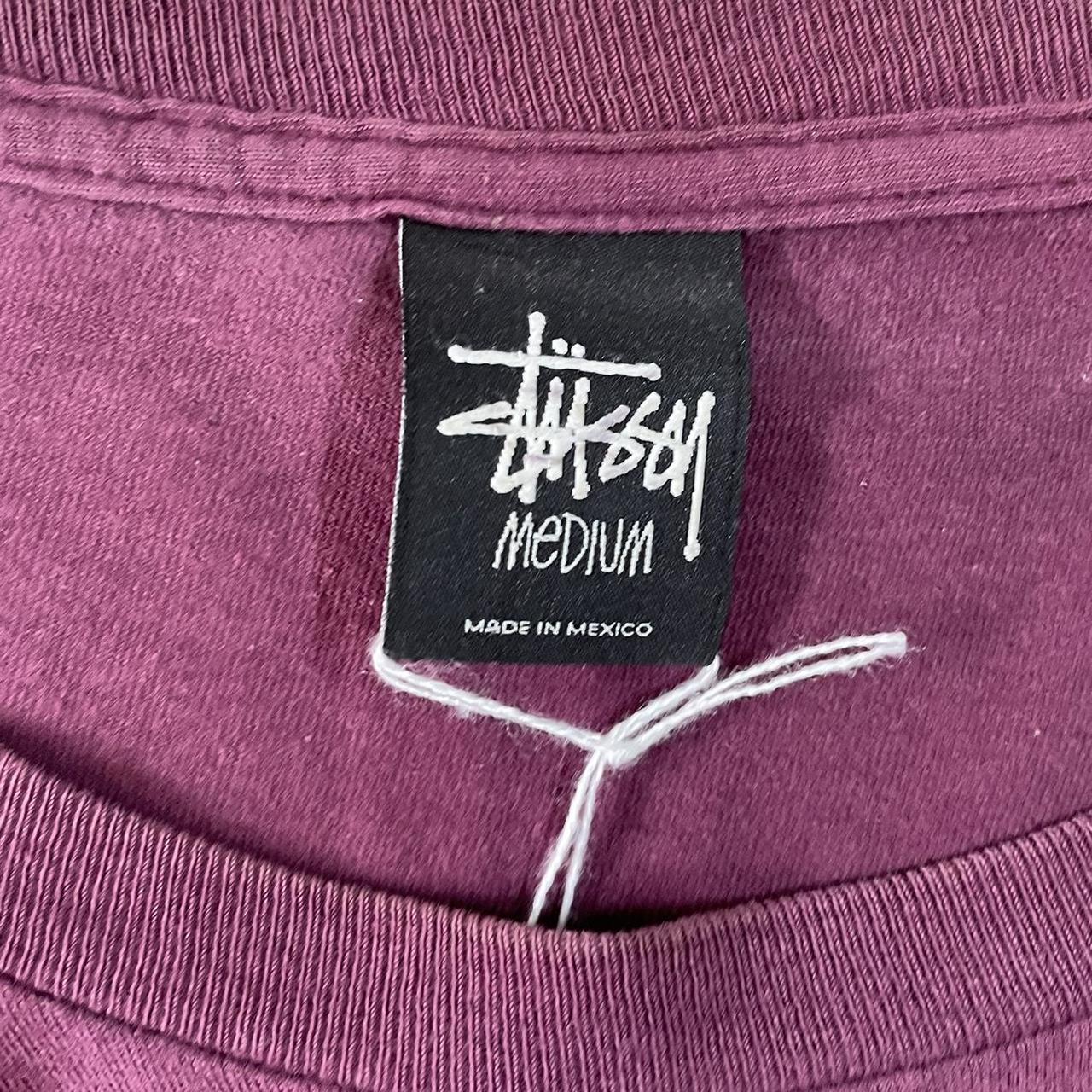 Burgundy stussy t shirt