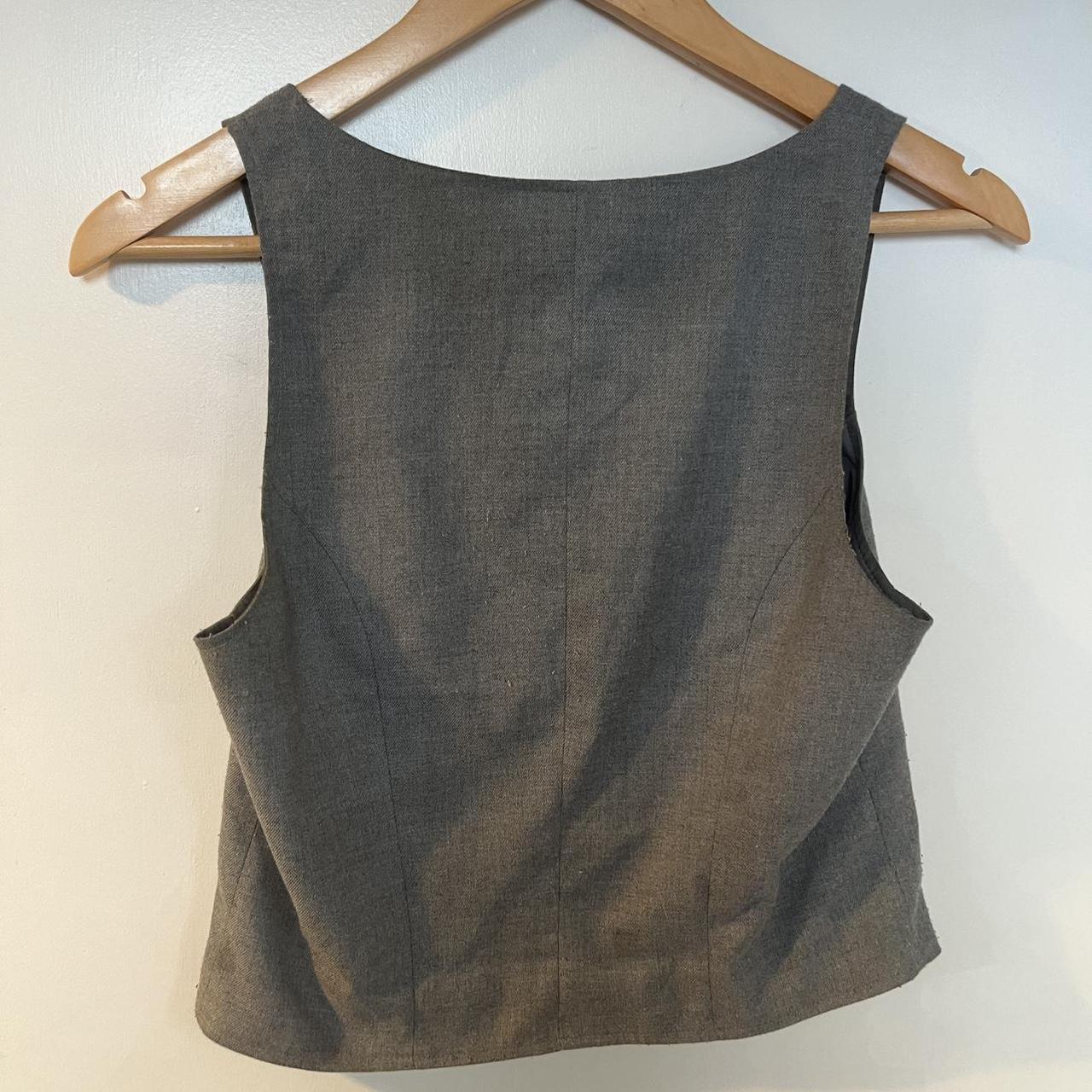 H&M grey vest top with button front and square neckline size small