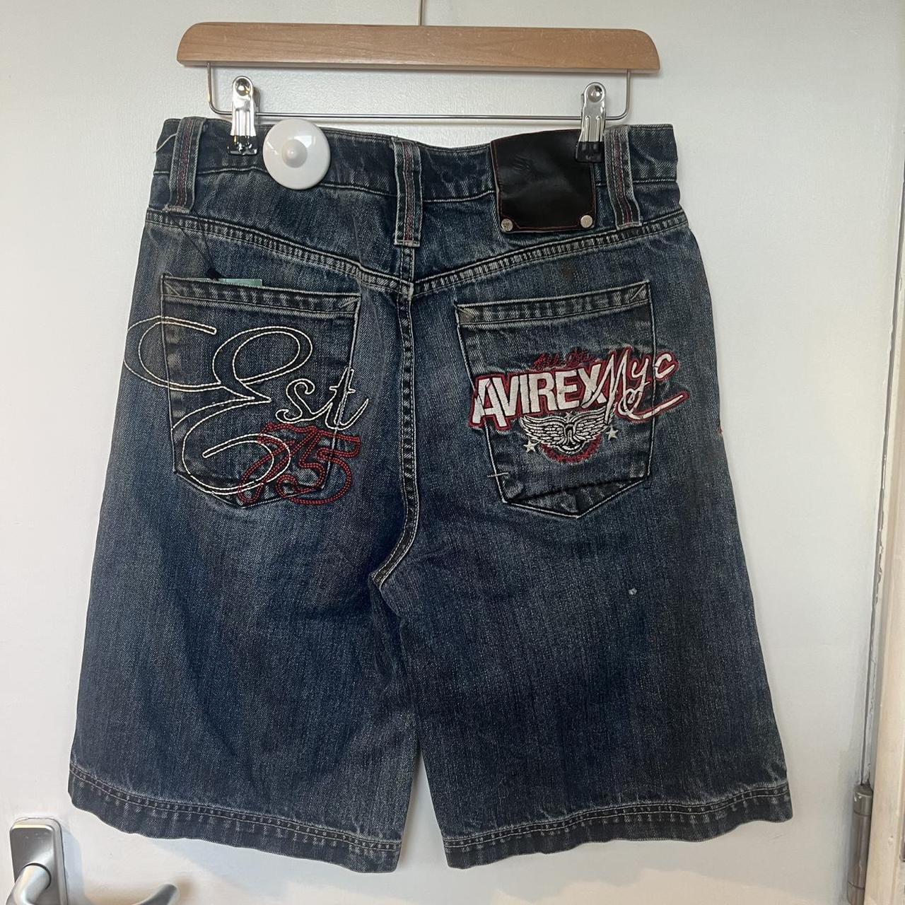 Avirex embroidered denim jorts Size 30"