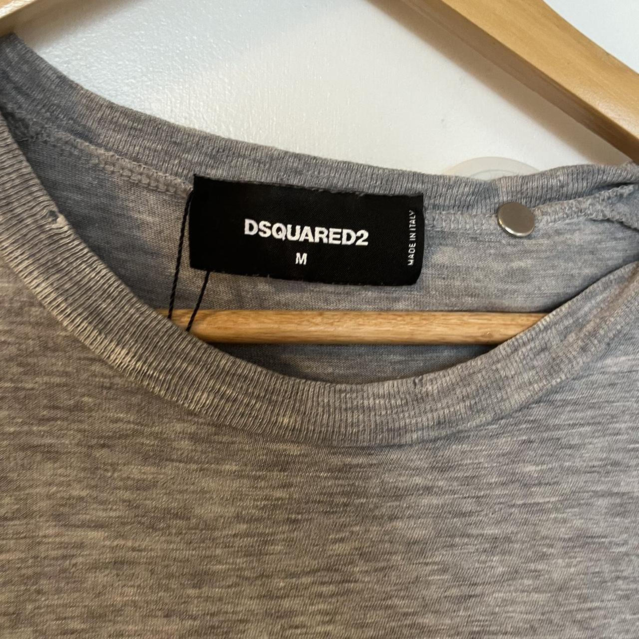 D squared grey tee t shirt distressed size medium