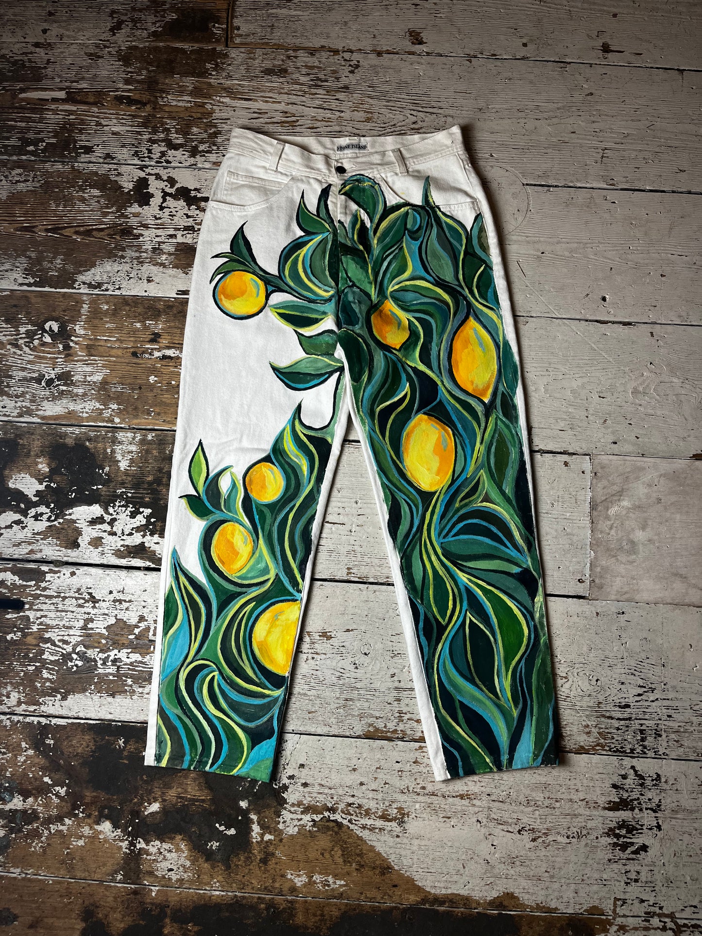 Stone Island “Lemons and Leaves” jeans by Anna Floto
